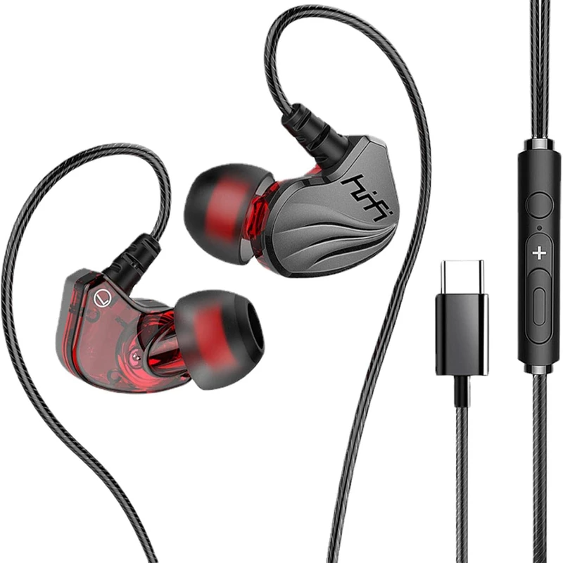 هندزفری هارمن مدل HIFI HD TYPE-C15 دو گوشی، با درگاه ارتباطی USB Type-C، مناسب برای آقایان و بانوان     